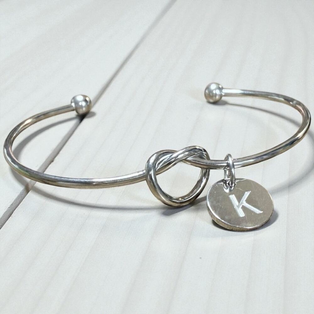 Stainless Steel Knot Initial Bracelet K